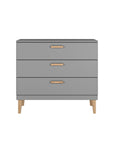 Grey Chest of Drawers with Oak Legs