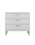 White Chest of Drawers with Oak Accent