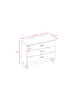 White Chest of Drawers with Oak Accent