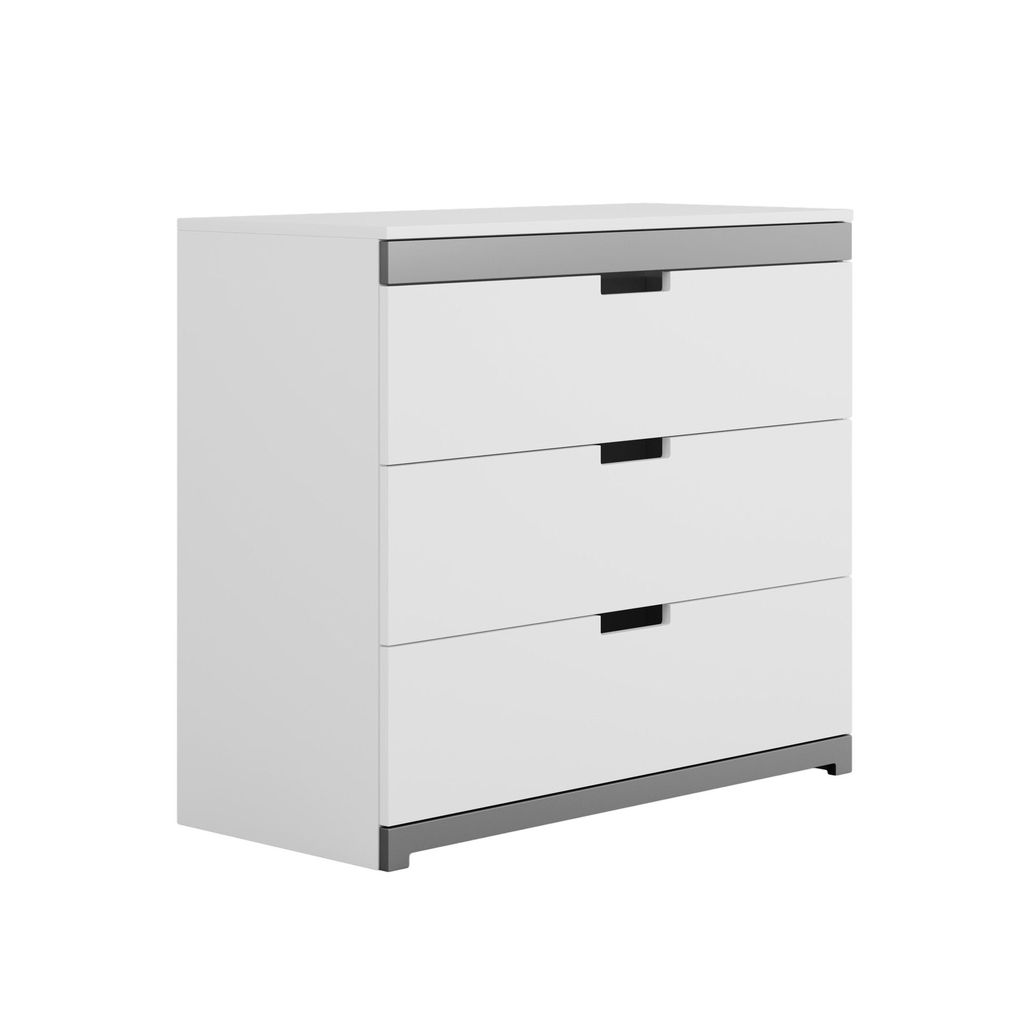 White Chest of Drawers with Grey Detail