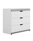 White Chest of Drawers with Grey Detail