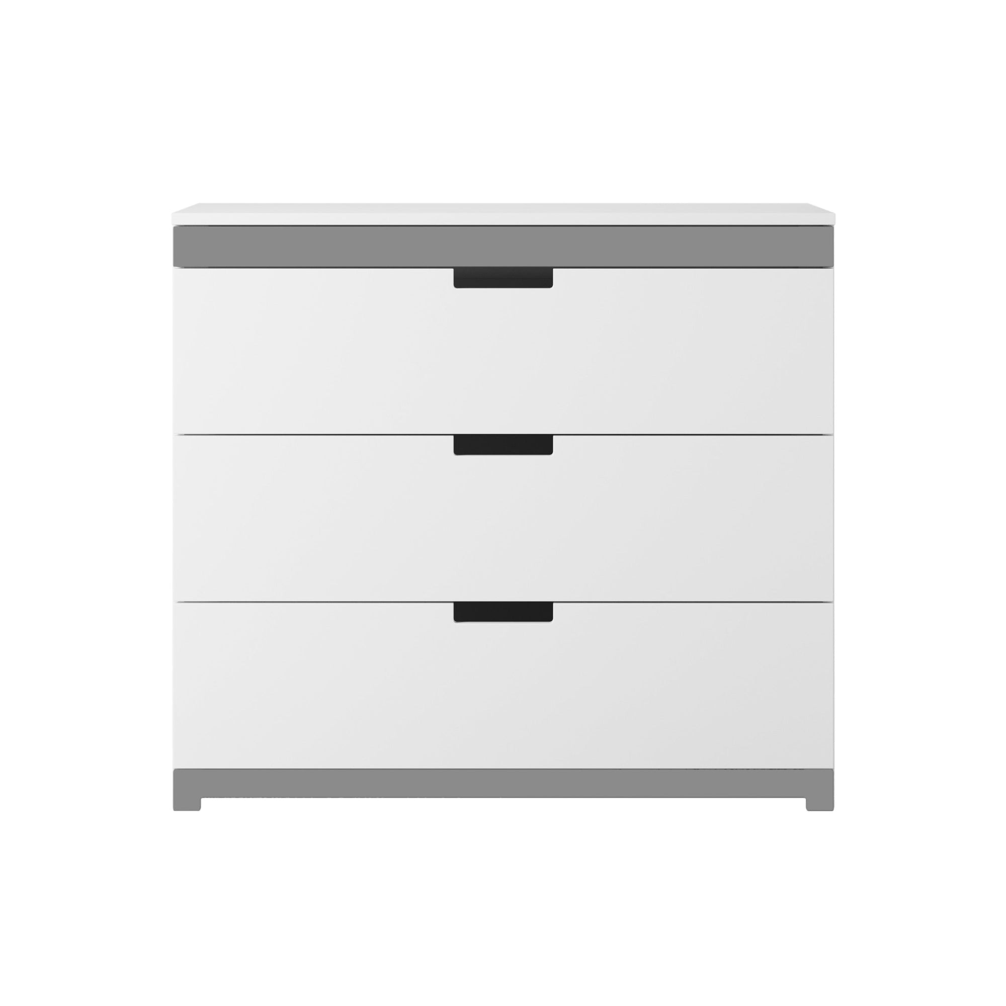 White Chest of Drawers with Grey Detail