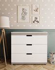 White Chest of Drawers with Grey Detail