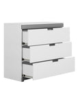 White Chest of Drawers with Grey Detail