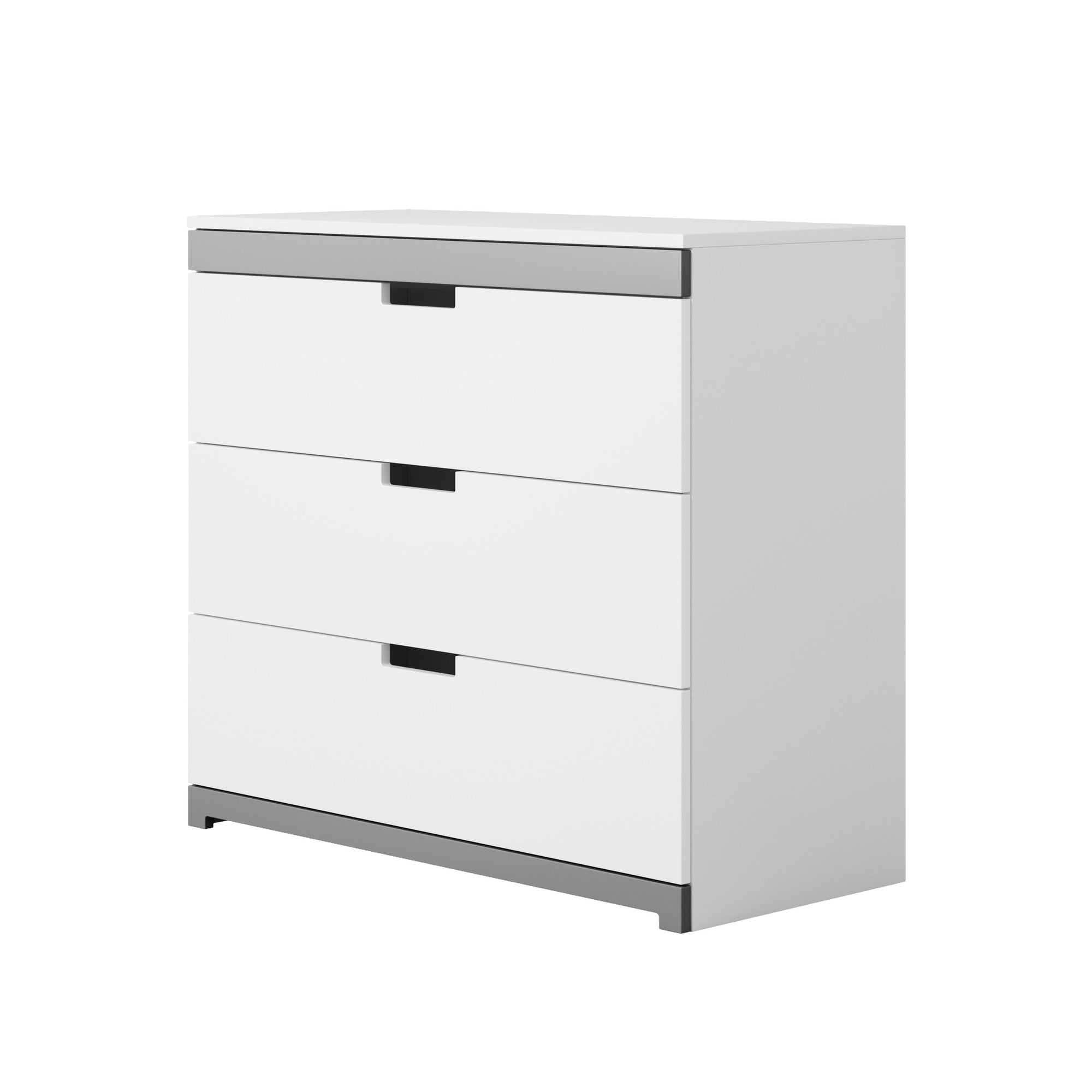 White Chest of Drawers with Grey Detail