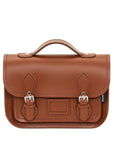 Leather Midi Satchel - Chestnut
