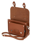 Leather Midi Satchel - Chestnut