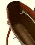 Leather Mini Twist Lock Shopper Bag - Chestnut
