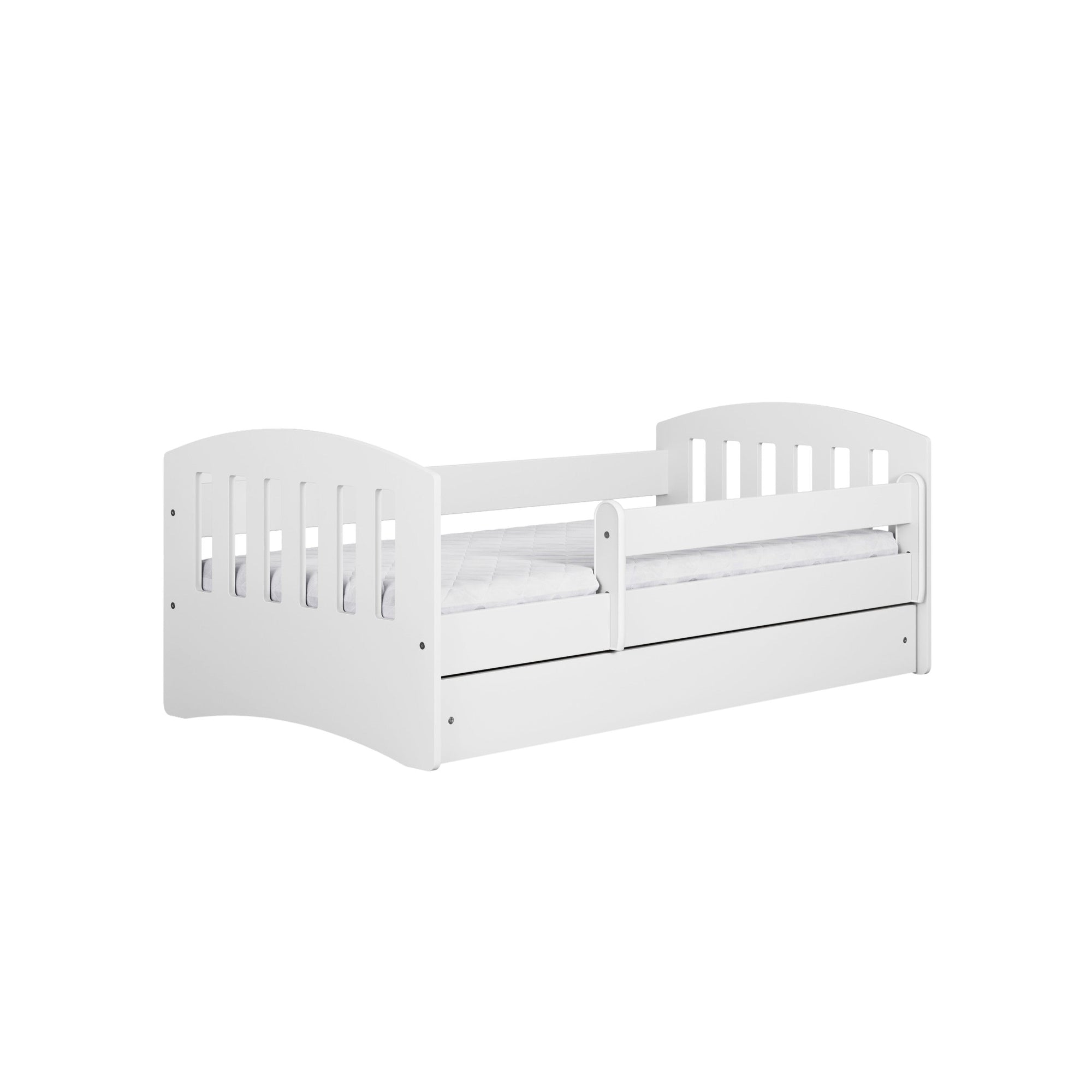 Classic White Childrens Bed with Safety Features