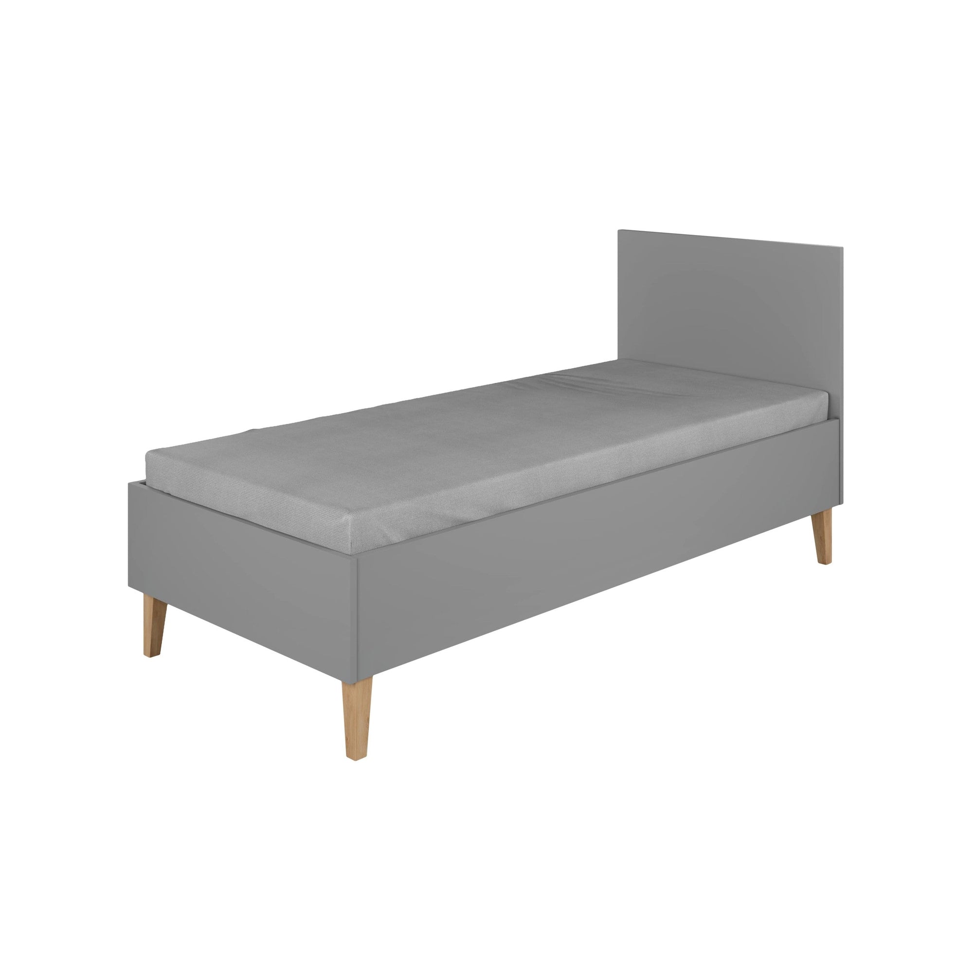 Grey Children's Bed with Oak Legs
