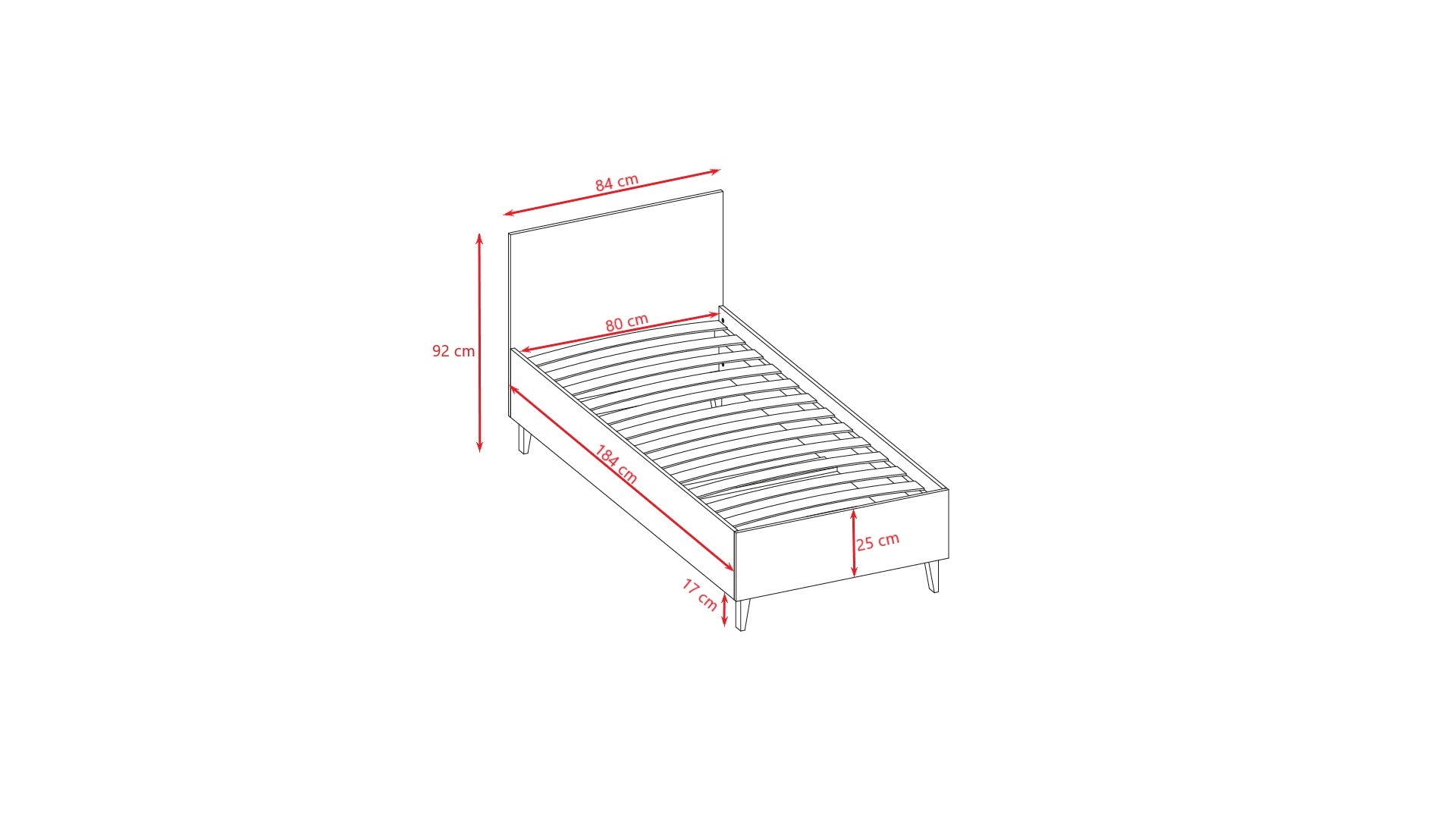 Grey Children's Bed with Oak Legs