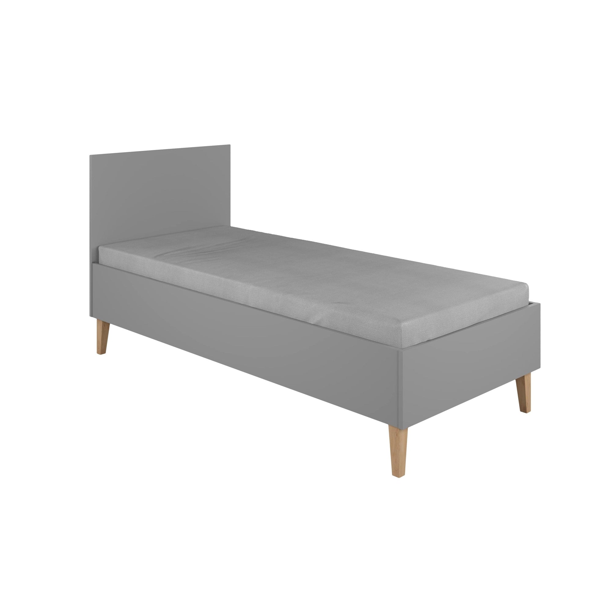 Grey Children's Bed with Oak Legs