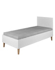 White Children's Bed with Oak Legs