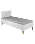 White Children's Bed with Oak Legs