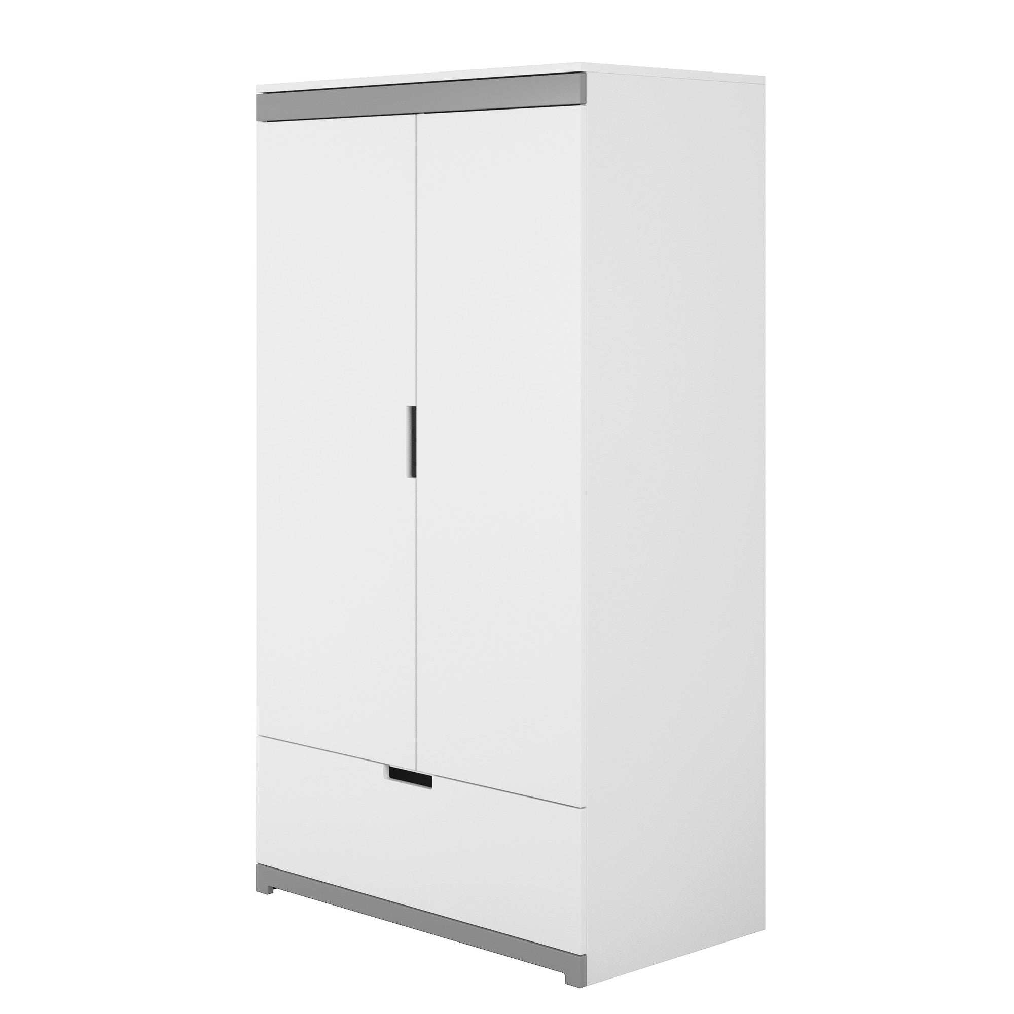 Stylish Children's Wardrobe in White and Grey