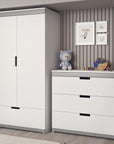 Stylish Children's Wardrobe in White and Grey