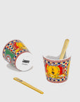 Bialetti X Dolce&Gabbana Sicilian Cart Gift Set (Moka 2 Cup, 2 Cups & Gold Stirrers)