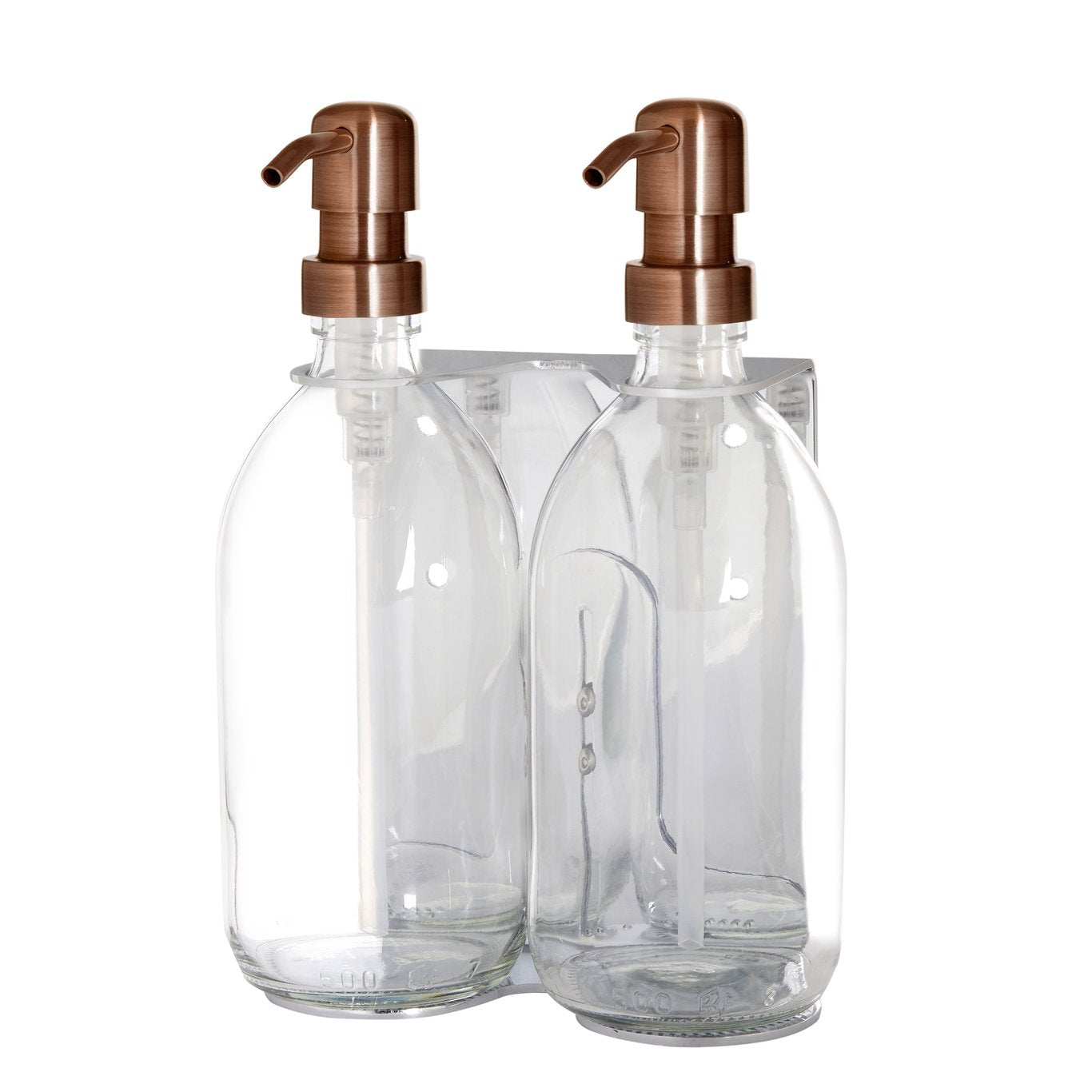 Chrome Double Wall Mounted Soap Dispenser-7