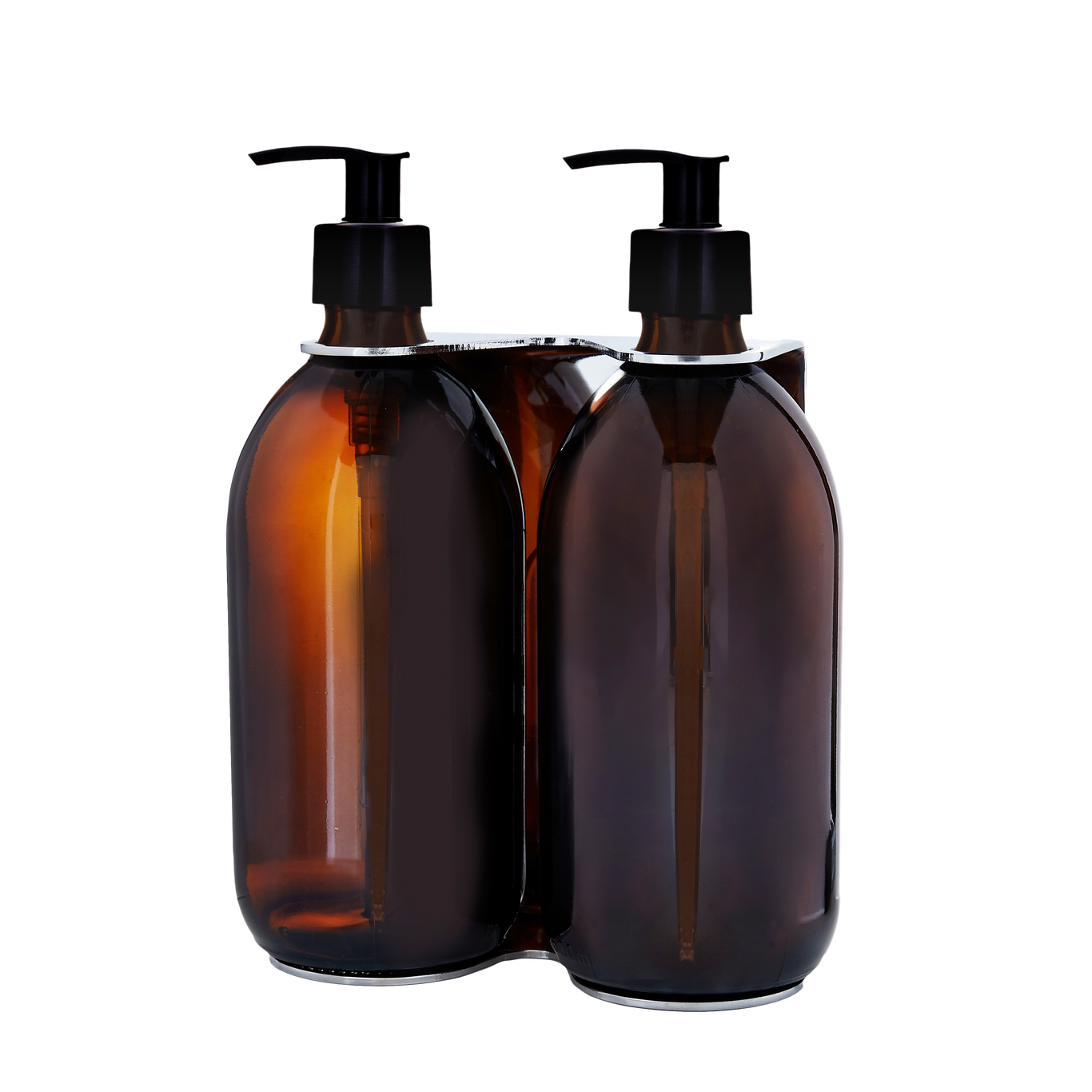 Chrome Double Wall Mounted Soap Dispenser-10