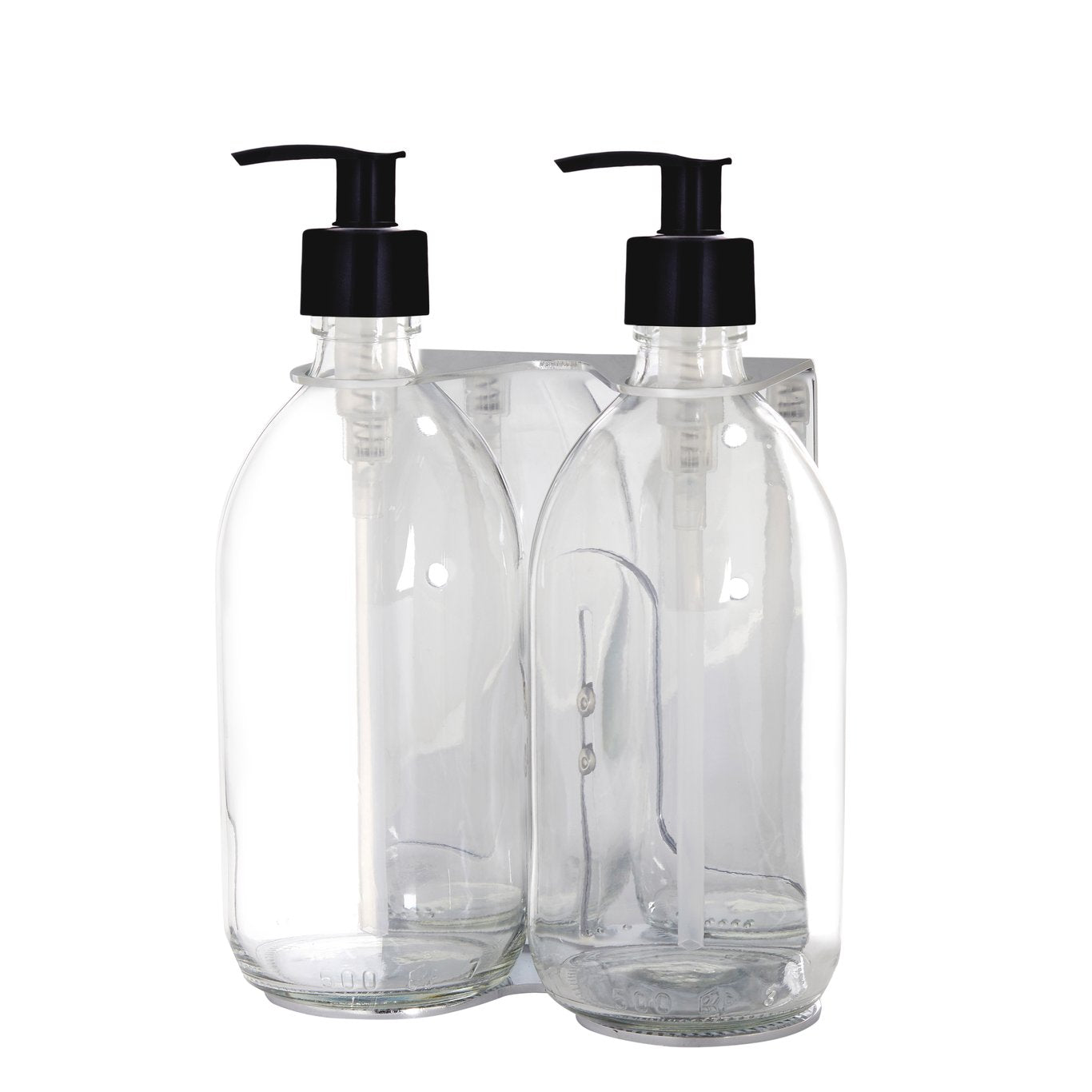 Chrome Double Wall Mounted Soap Dispenser-11