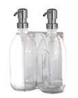 Chrome Double Wall Mounted Soap Dispenser