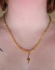 Chunky chain lightning bolt necklace