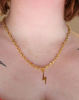 Chunky chain lightning bolt necklace