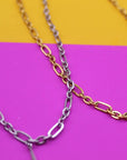 Chunky chain lightning bolt necklace