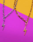 Chunky chain lightning bolt necklace