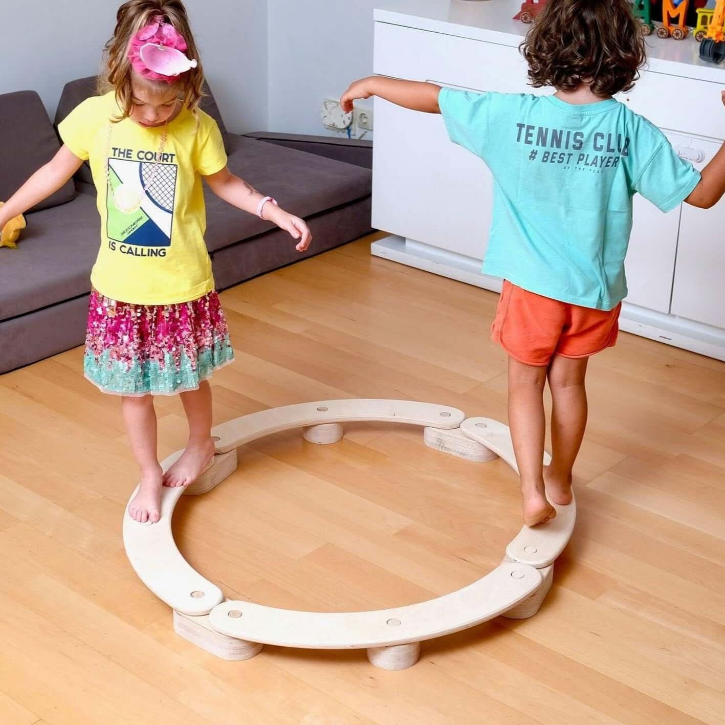 Circular Wooden Balance Beam Set | Montessori-0