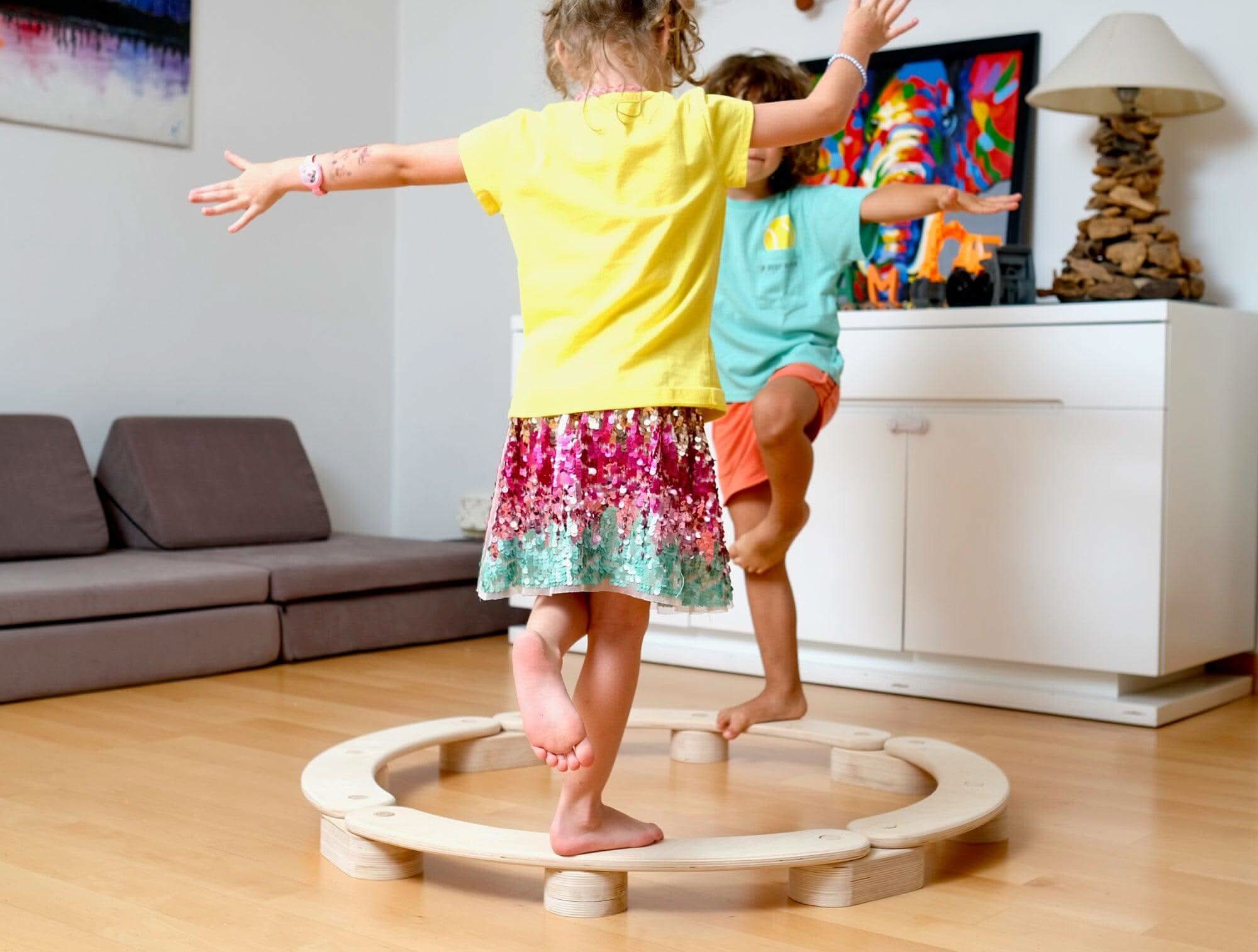 Circular Wooden Balance Beam Set | Montessori-1