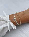 Birthstone & Initial Letter Personalised Charm Bracelet