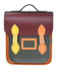 Handmade Leather City Backpack - Autumnal Kaleidoscope