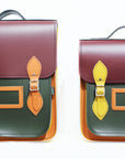 Handmade Leather City Backpack - Autumnal Kaleidoscope