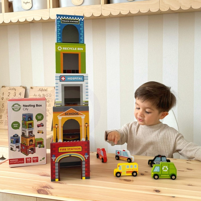 City Vehicles Puzzle Cubes for Toddlers
