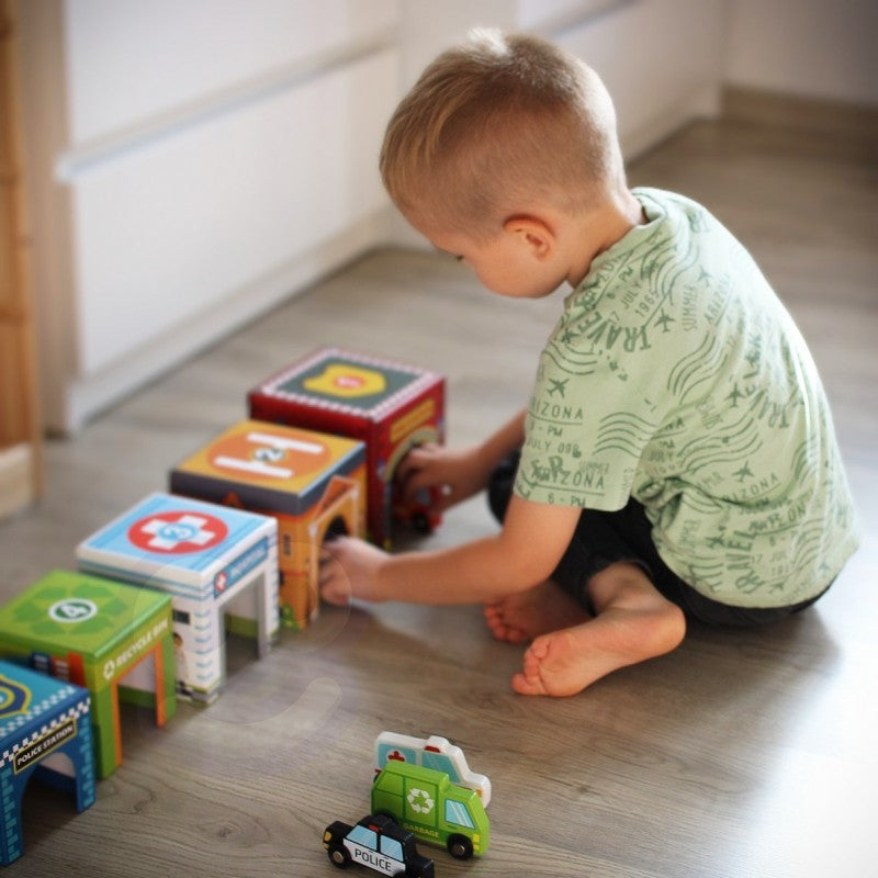 City Vehicles Puzzle Cubes for Toddlers