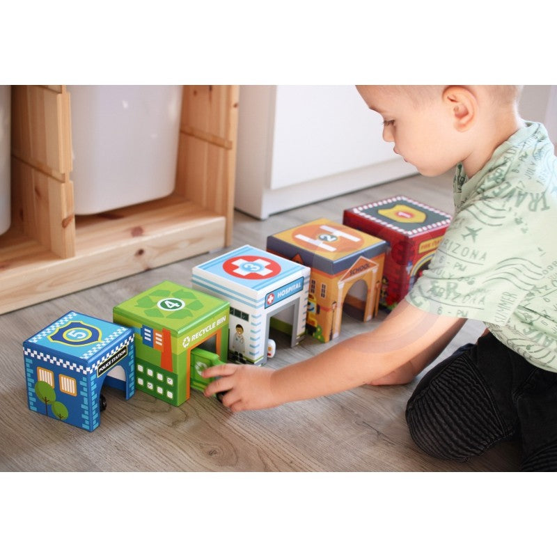 City Vehicles Puzzle Cubes for Toddlers