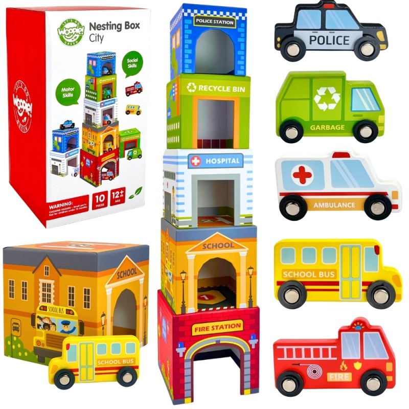 City Vehicles Puzzle Cubes for Toddlers