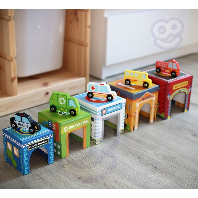 City Vehicles Puzzle Cubes for Toddlers