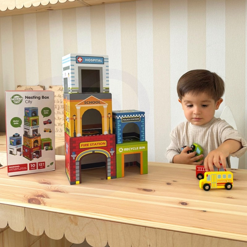 City Vehicles Puzzle Cubes for Toddlers