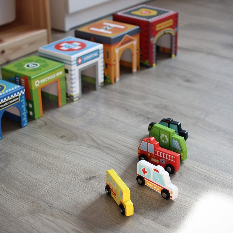 City Vehicles Puzzle Cubes for Toddlers