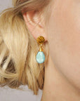 Athena Kate Large Drop Earrings Pariba Onyx
