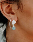 Classic Athena Drop Earrings in Silver and Aqua Pariba Onyx