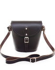 Handmade Leather Barrel Bag - Dark Brown