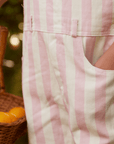Classic Wide Stripe Denim Dungarees - Pink