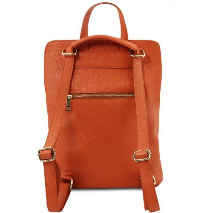 Clementine Orange Leather Backpack – Stylish &amp; Versatile by Sostter at brixbailey.com