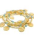Cleo Long Coin Wrap Necklace: Apatite