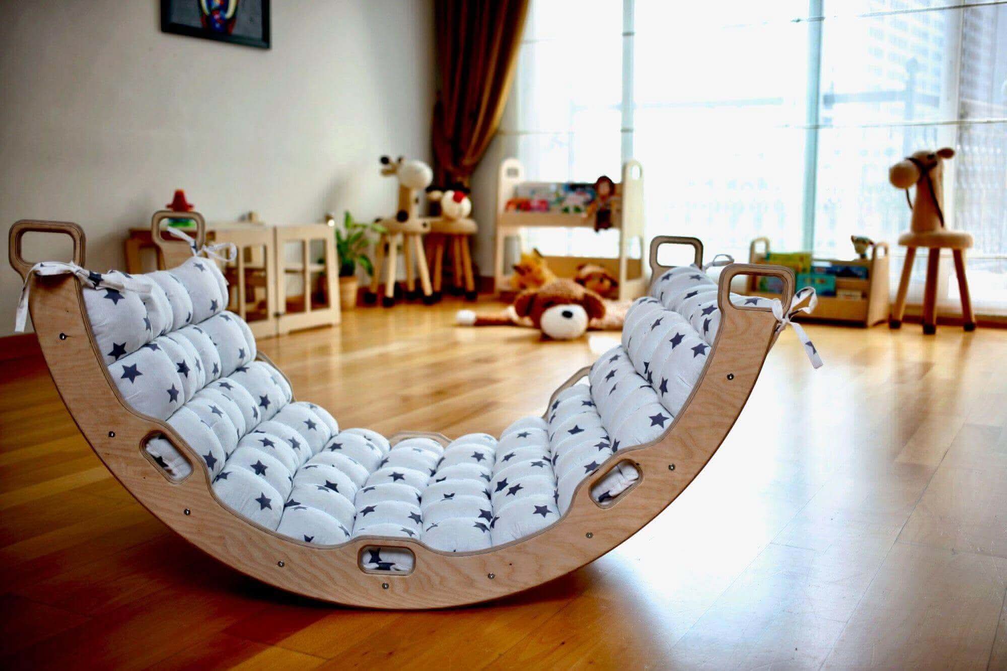 Climbing Arch / Rocker and White Star Pillow | Imaginative Play Set-3