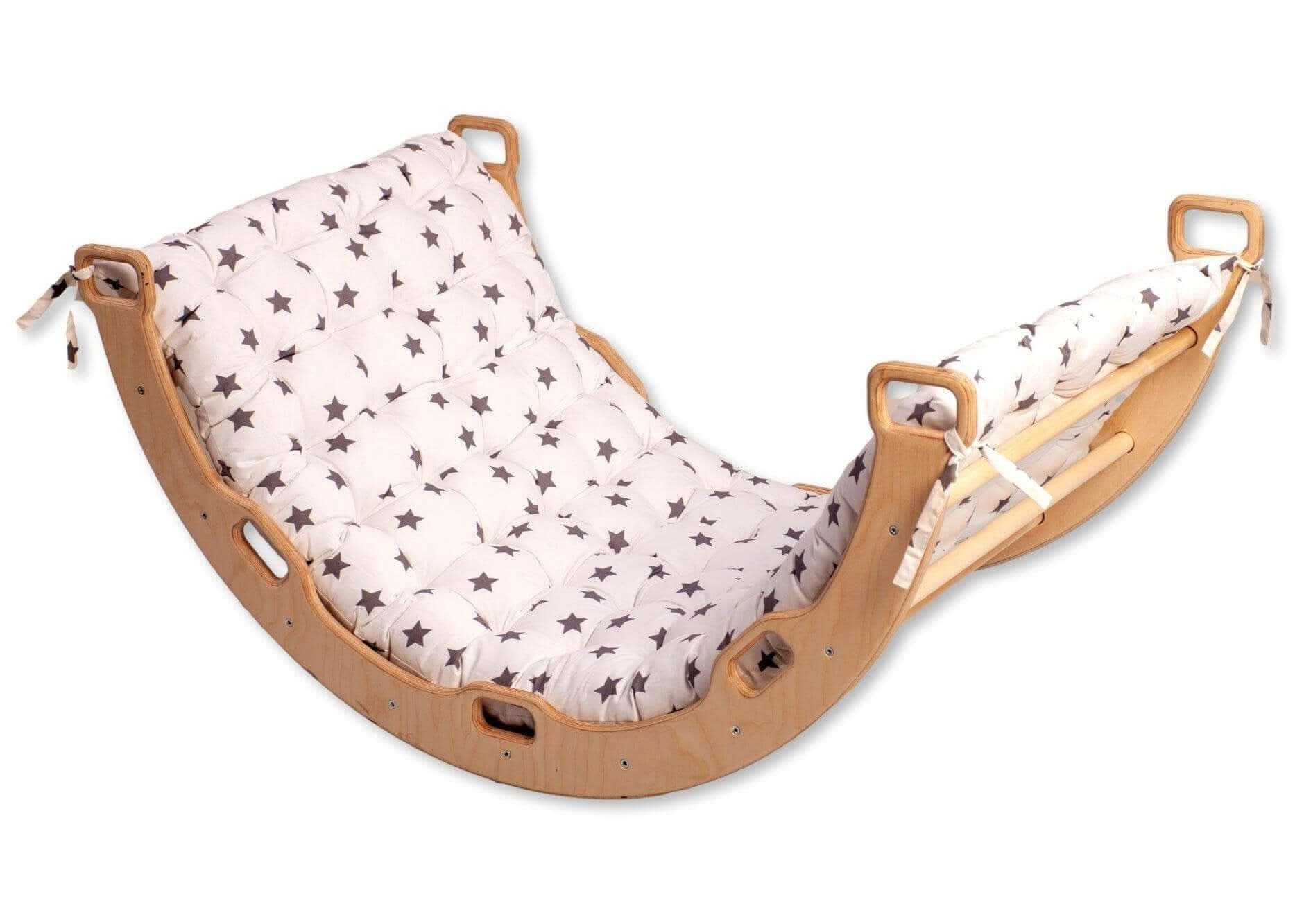 Large Wooden Climbing Arch and Rocker with Pillow Set
