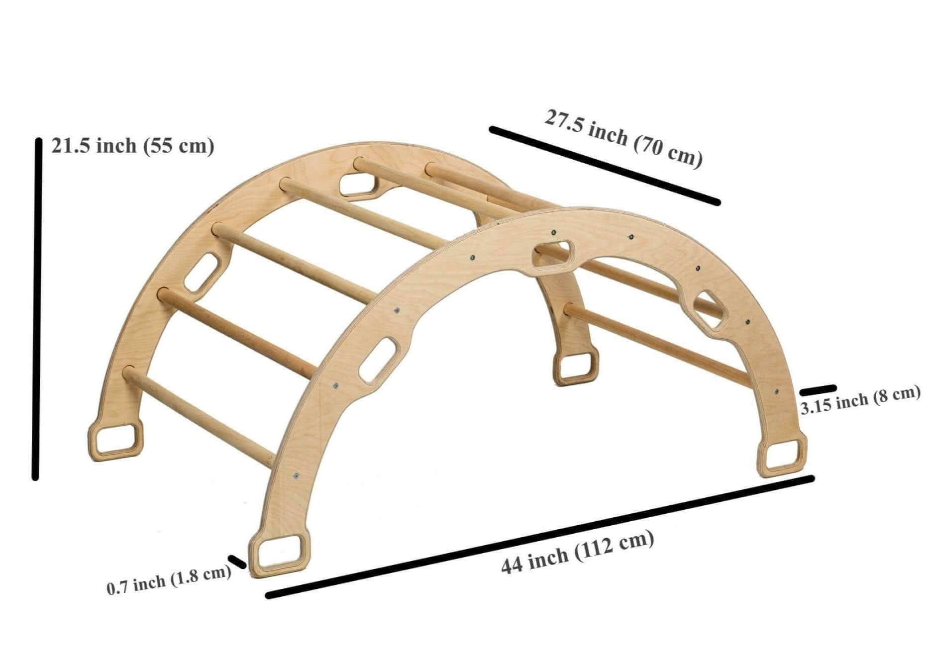 Large Wooden Climbing Arch and Rocker with Pillow Set